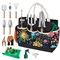 22Pcs Gardening Tools Set for Women Heavy Duty Garden Hand Tool Kit Garden Gifts for Mothers Day Mom Beginner Gardening Accessories with Tote Bag/Shovel/Repotting Mat/Plant Labels/Gloves-Black